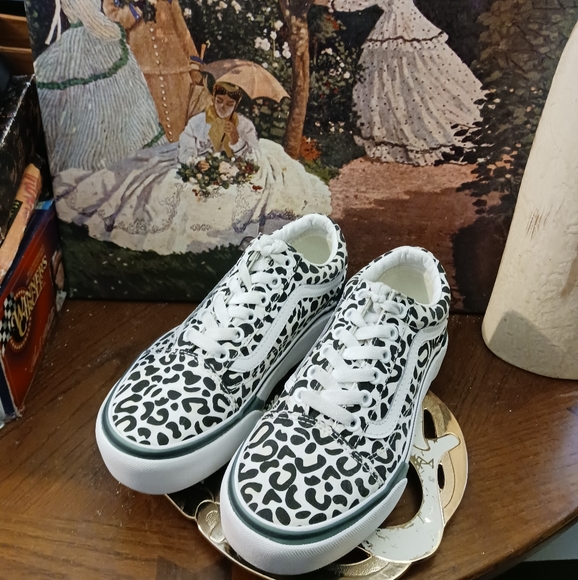 VANS 🛹Stacked Platform Blue,👟🐆Cheetah,Trendy SLIP Resistant. - Picture 3 of 16